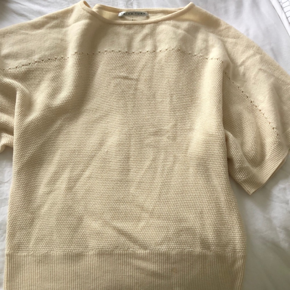 Cream Trina Turk knit sweater
